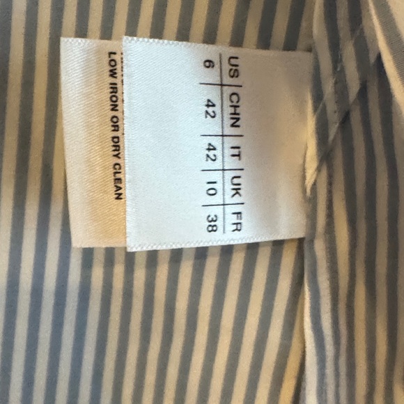 Lafayette 148 New York Blue and White Striped Shirt - Picture 6 of 16